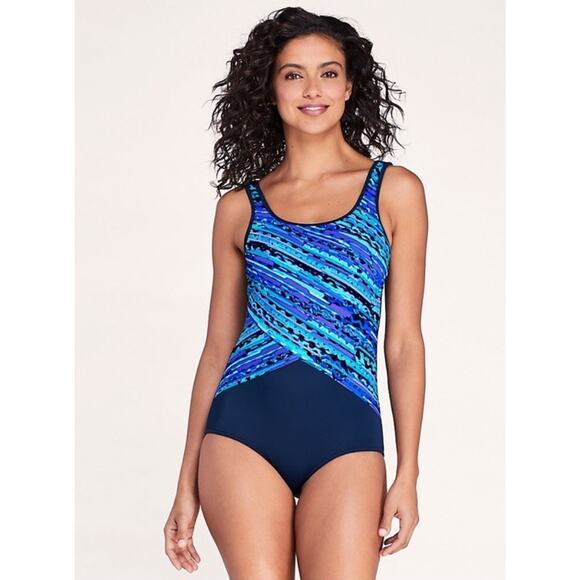 Lands End Chlorine Resistant One Piece Swimsuit Womens Size Small 6-8‎ (562) - Picture 1 of 5